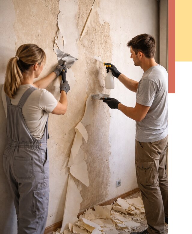 Снятие старых обоев в Видном от 5434 руб. под ключ недорого | ОТДЕЛОЧНИК-Вдн