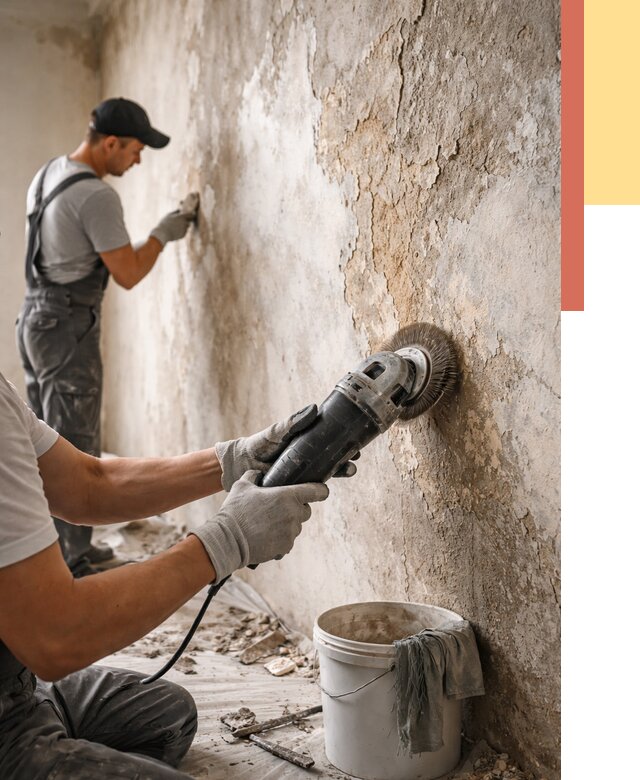 Снятие и удаление краски со стен в Видном от 2174 руб. — ОТДЕЛОЧНИК-Вдн