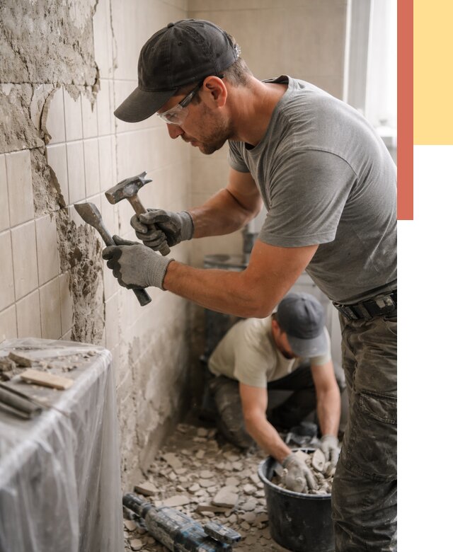 Демонтаж плитки со стен в Видном от 880 руб. — быстро и недорого | ОТДЕЛОЧНИК-Вдн