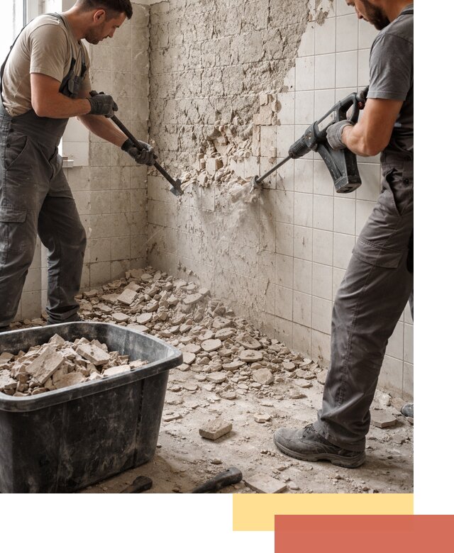Демонтаж плитки со стен в Видном быстро и аккуратно