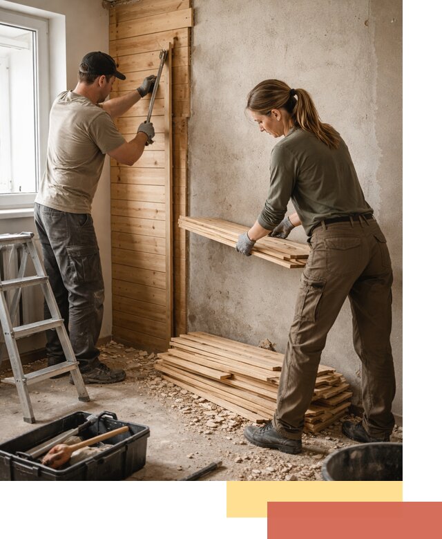 Демонтаж вагонки со стен в Видном — профессиональный демонтаж