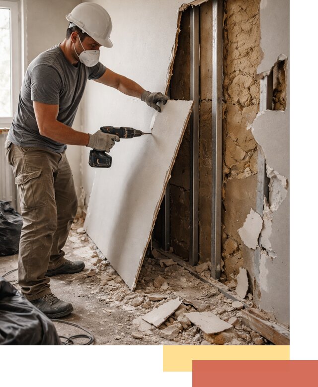 Демонтаж гипсокартона со стен в Видном качественно и быстро