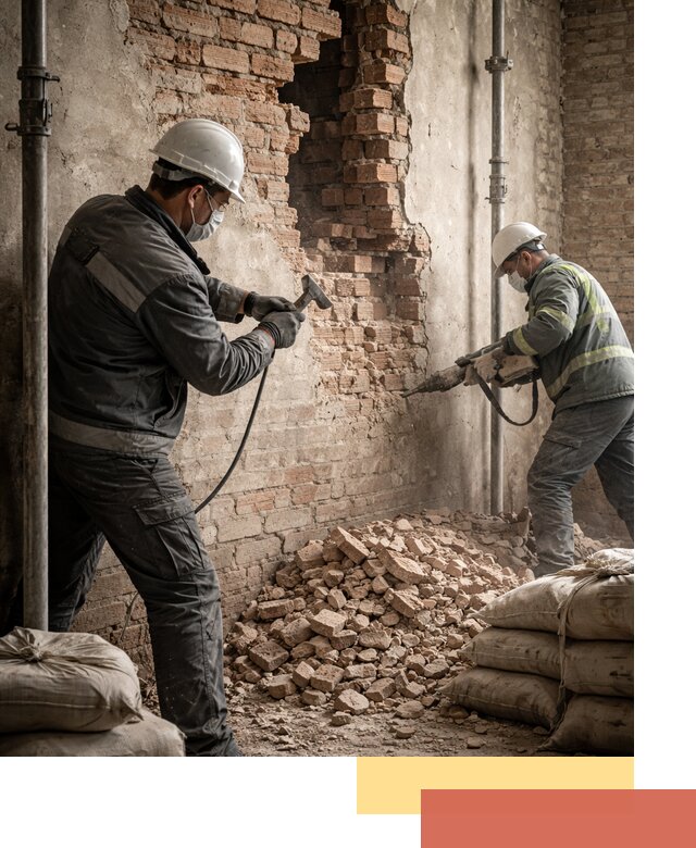 Демонтаж кирпичных стен в Видном быстро и безопасно