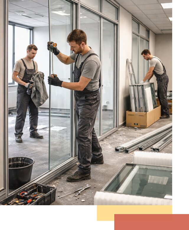 Демонтаж стеклянных перегородок в Видном быстро и безопасно