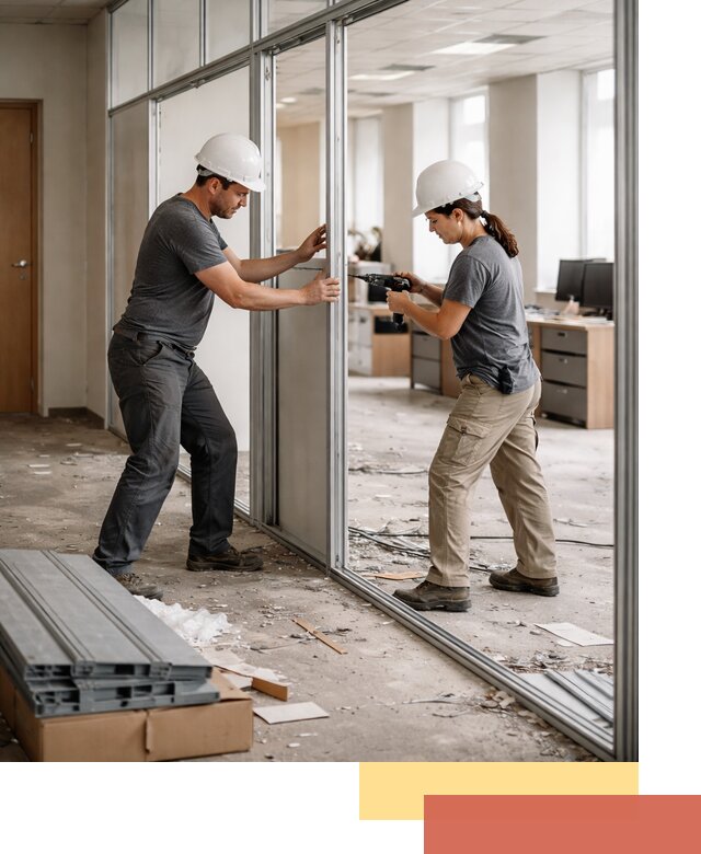 Демонтаж алюминиевых перегородок в Видном быстро и аккуратно