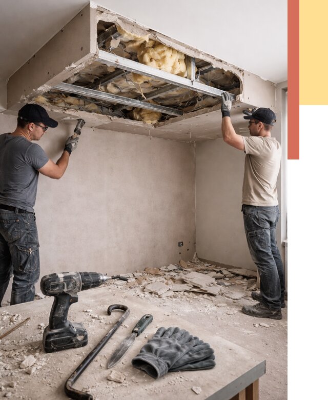 Демонтаж короба из гипсокартона в Видном от 1573 руб. — быстро и недорого | ОТДЕЛОЧНИК-Вдн