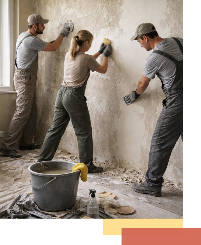 Очистка стен от клея и грунтовки в Видном качественно и быстро