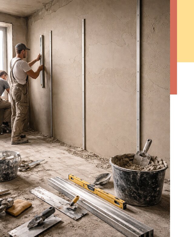 Штукатурка стен по маякам в Видном от 5693 руб./м² — выравнивание под ключ | ОТДЕЛОЧНИК-Вдн