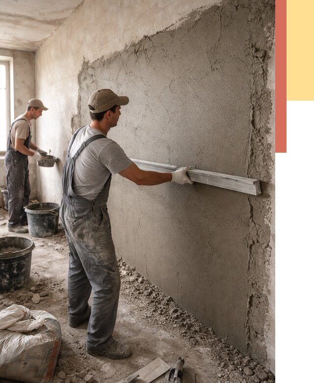 Цементная штукатурка стен в Видном от 4658 руб/м2 — быстро и недорого | ОТДЕЛОЧНИК-Вдн