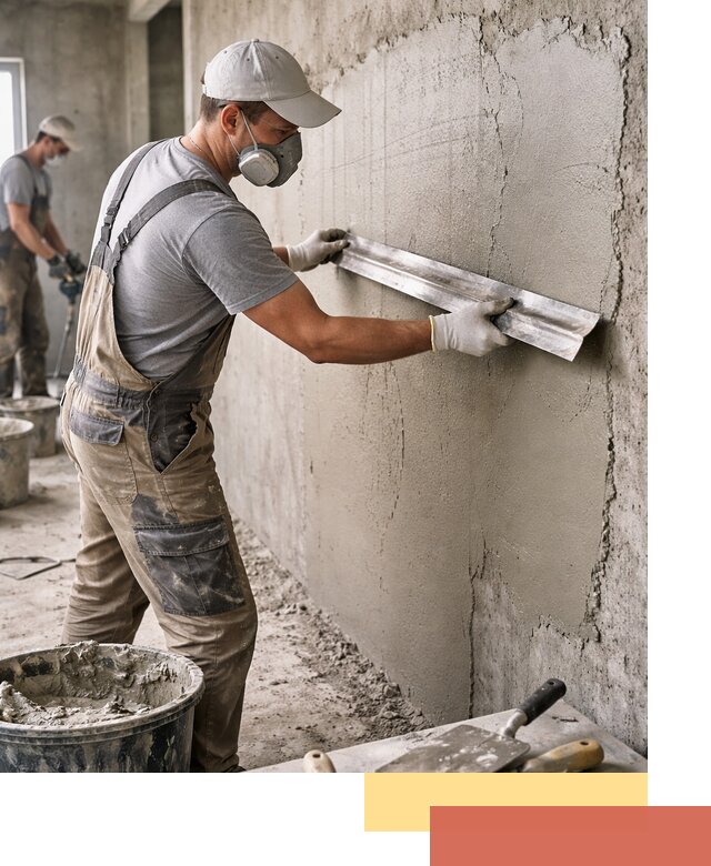 Штукатурка бетонных стен в Видном качественно и долговечно