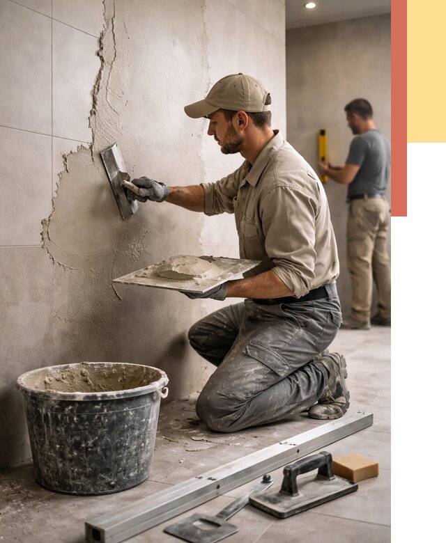 Штукатурка стен в ванной в Видном от 4658 руб./м² — выравнивание под ключ | ОТДЕЛОЧНИК-Вдн