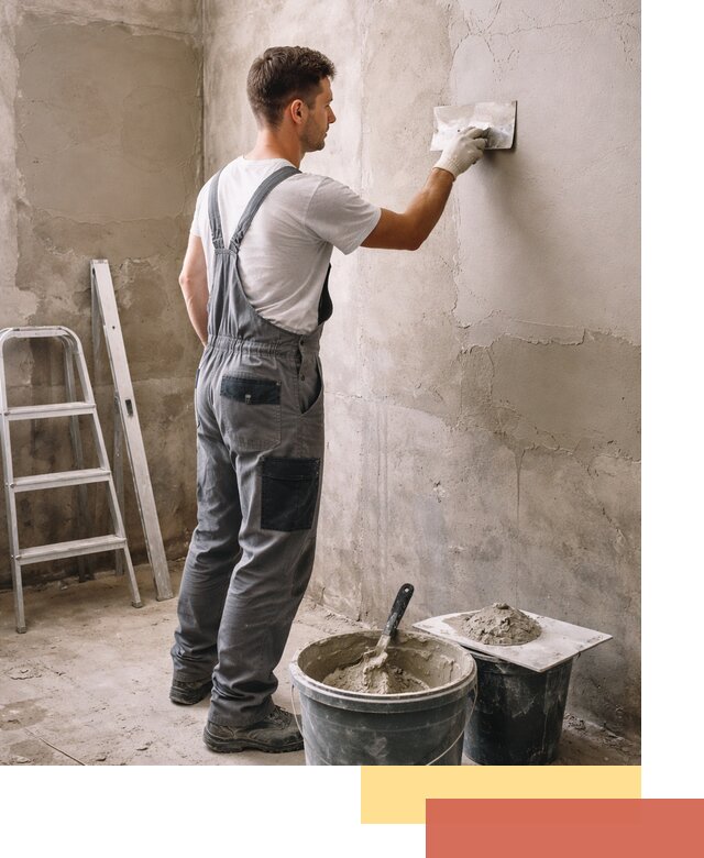 Штукатурка стен в ванной под ключ в Видном