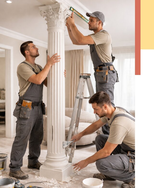 Установка декоративных колонн в Видном от 12420 руб. под ключ | ОТДЕЛОЧНИК-Вдн