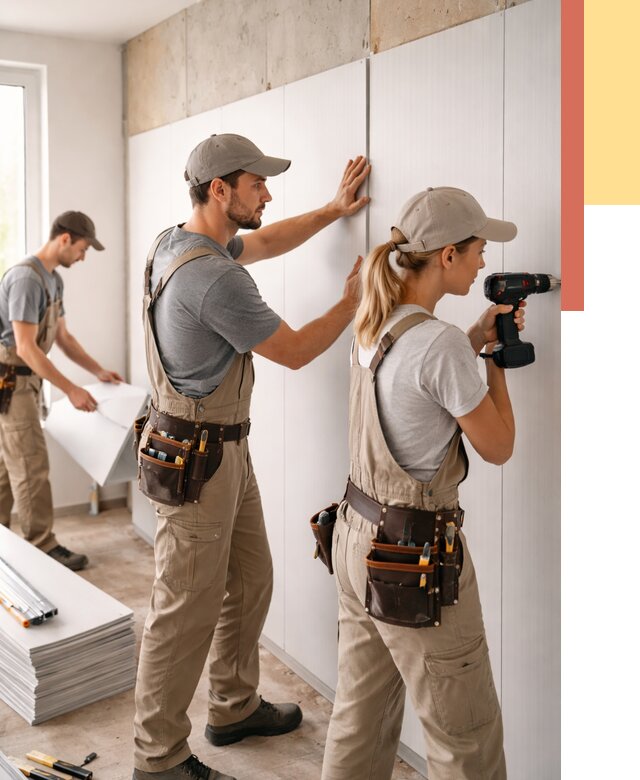 Монтаж ПВХ панелей на стены в Видном от 466 руб/м2 — быстро и недорого | ОТДЕЛОЧНИК-Вдн