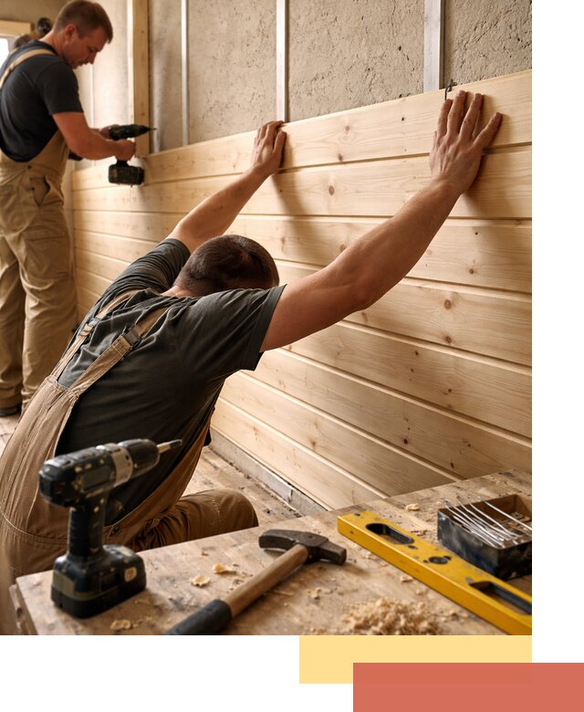 Монтаж деревянной вагонки на стены в Видном быстро и качественно