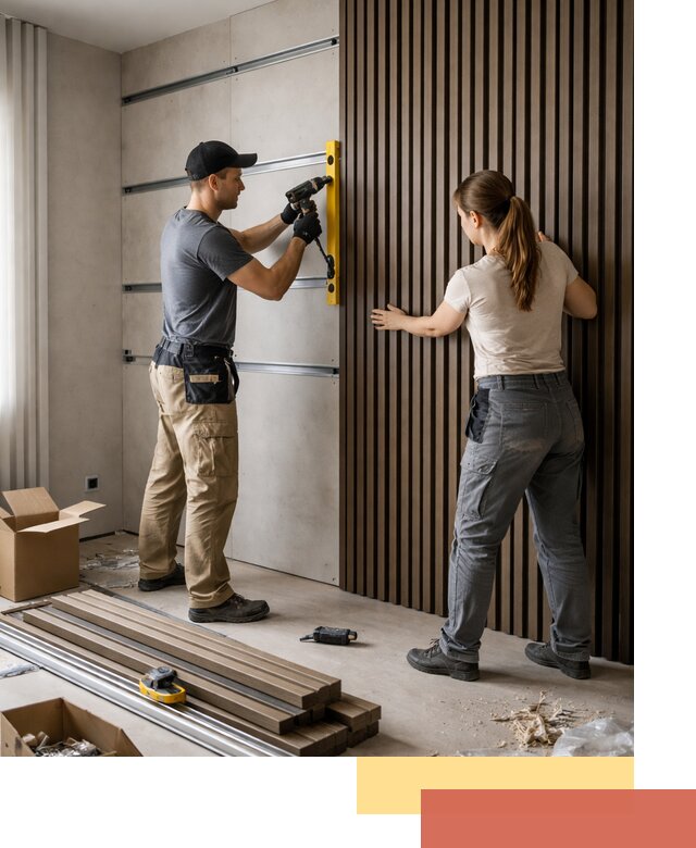 Монтаж реечных панелей на стены в Видном