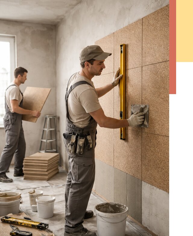 Монтаж пробковых панелей на стены в Видном от 3623 руб. — ОТДЕЛОЧНИК-Вдн