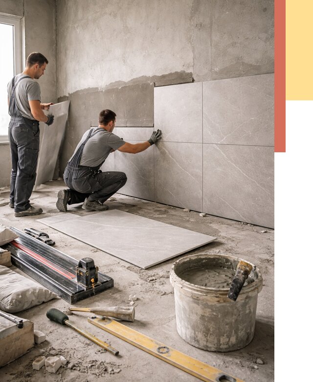 Облицовка стен керамогранитом в Видном от 4347 руб./м² — услуги под ключ | ОТДЕЛОЧНИК-Вдн