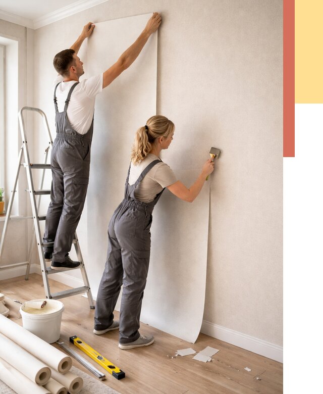 Поклейка флизелиновых обоев в Видном от 6210 руб. | Быстро и недорого — ОТДЕЛОЧНИК-Вдн