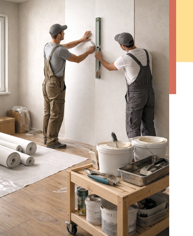 Поклейка стеклообоев в Видном от 6728 руб. за м2 — быстро и недорого | ОТДЕЛОЧНИК-Вдн