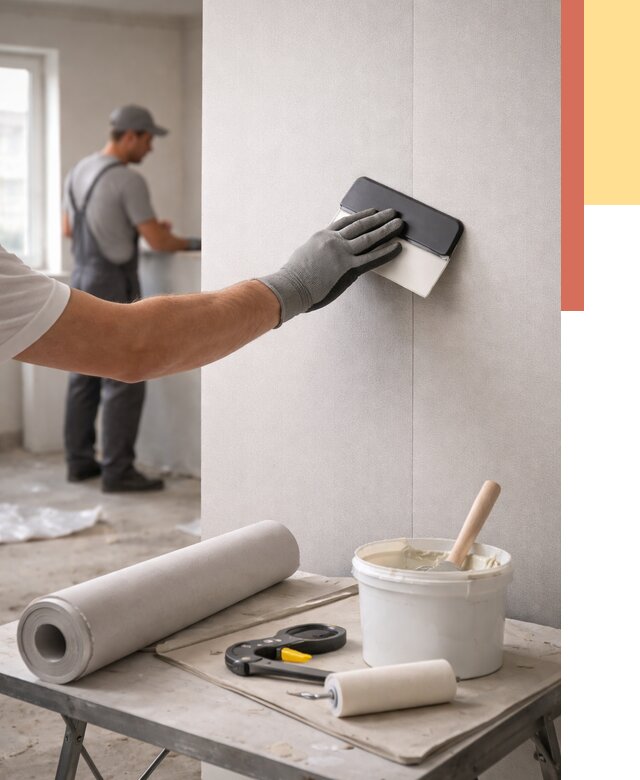 Поклейка обоев под покраску в Видном от 3623 руб. за м2 | ОТДЕЛОЧНИК-Вдн