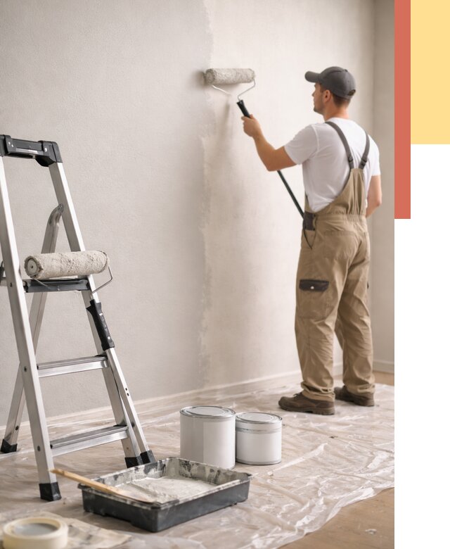 Покраска стен латексной краской в Видном от 4658 руб. за м2 | ОТДЕЛОЧНИК-Вдн