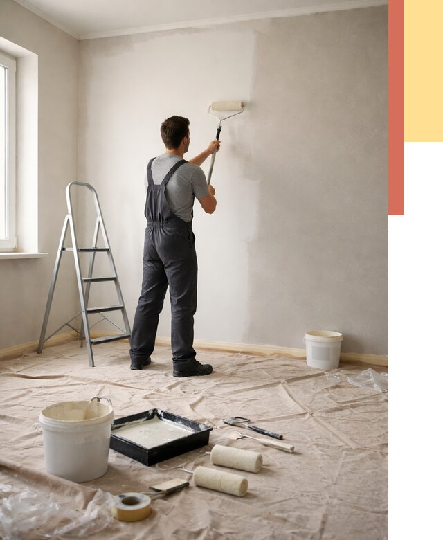 Покраска стен моющейся краской в Видном от 362 руб./м² — быстро и недорого | ОТДЕЛОЧНИК-Вдн