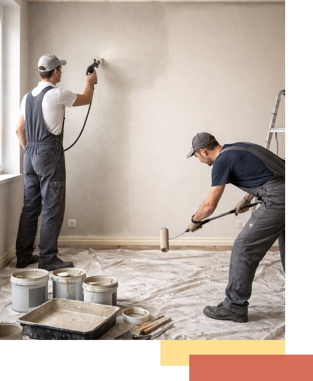 Покраска стен моющейся краской и защита поверхностей в Видном