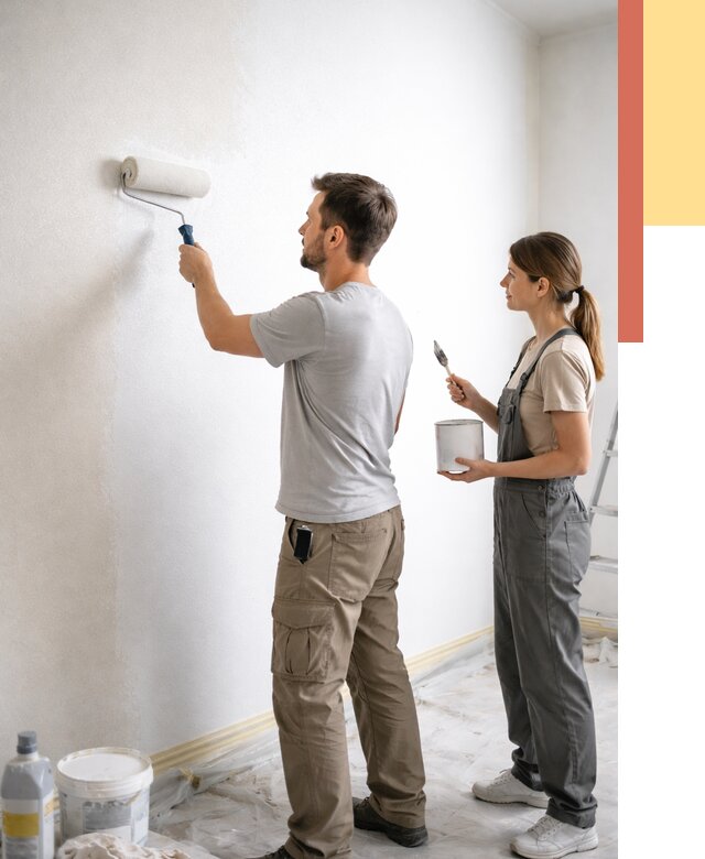 Окраска стен по стеклохолсту в Видном от 4658 руб/м² под ключ | ОТДЕЛОЧНИК-Вдн