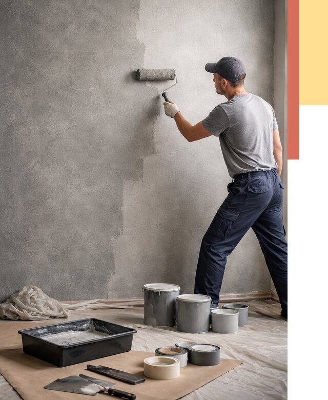 Покраска стен под бетон в Видном от 673 руб. за м2 — быстро и недорого | ОТДЕЛОЧНИК-Вдн