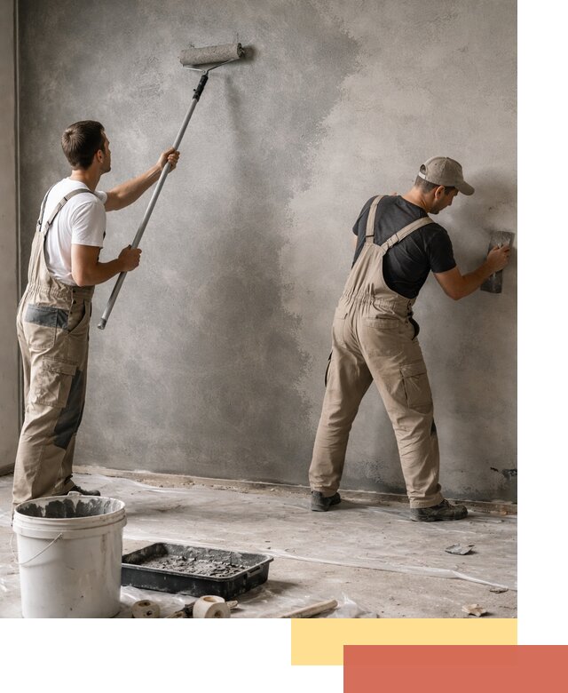 Покраска стен под бетон в Видном профессионально и недорого