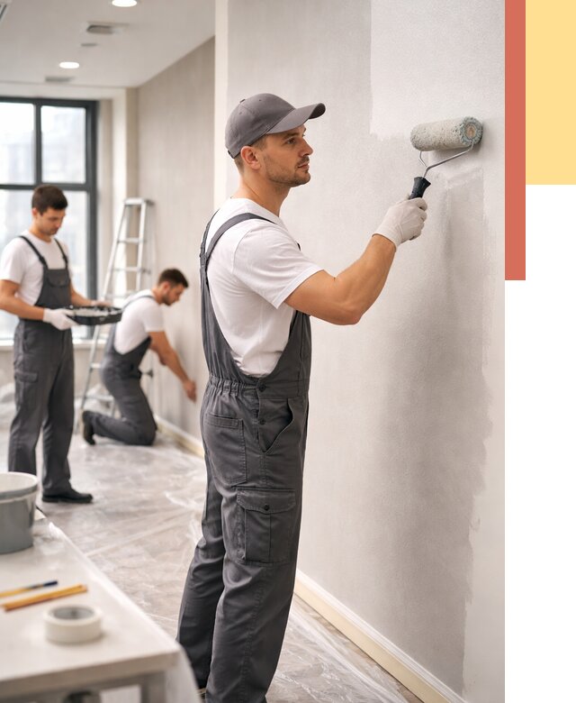 Покраска стен в офисе в Видном от 8798 руб. — быстро и недорого | ОТДЕЛОЧНИК-Вдн