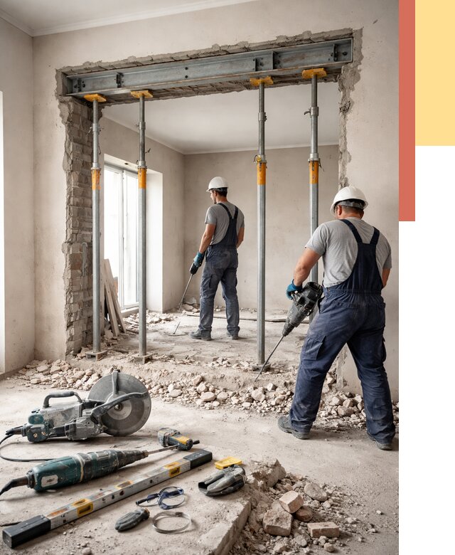 Прорезка проема в стене в Видном от 4658 руб. — быстро и недорого | ОТДЕЛОЧНИК-Вдн