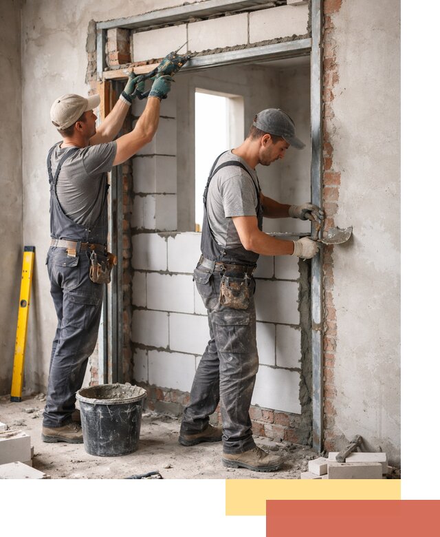 Закладка дверного проема под ключ в Видном: демонтаж, монтаж, отделка