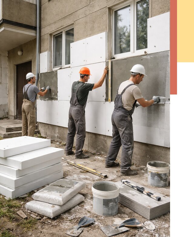 Утепление стен пенопластом в Видном от 1811 руб. — недорого и под ключ | ОТДЕЛОЧНИК-Вдн