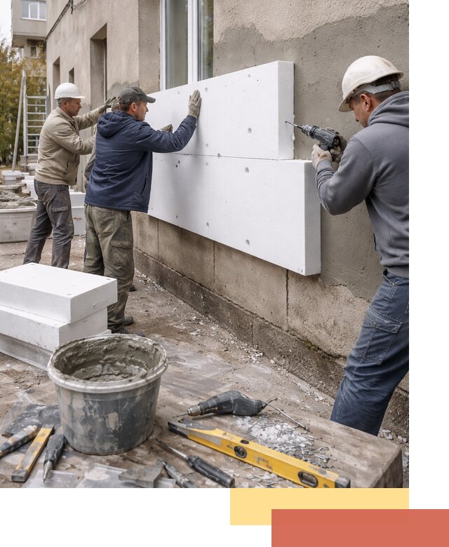 Утепление наружных стен пенопластом в Видном