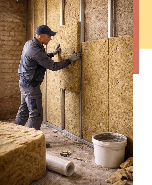 Утепление стен минватой в Видном от 1397 руб./м2 — недорого и быстро | ОТДЕЛОЧНИК-Вдн