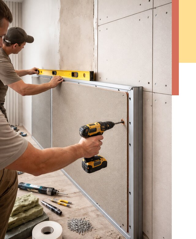 Шумоизоляция стен панелями ЗИПС в Видном от 2277 руб./м² под ключ | ОТДЕЛОЧНИК-Вдн