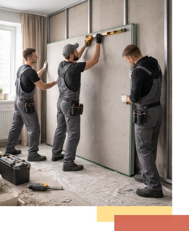 Шумоизоляция стен панелями ЗИПС в Видном для жилых и коммерческих помещений