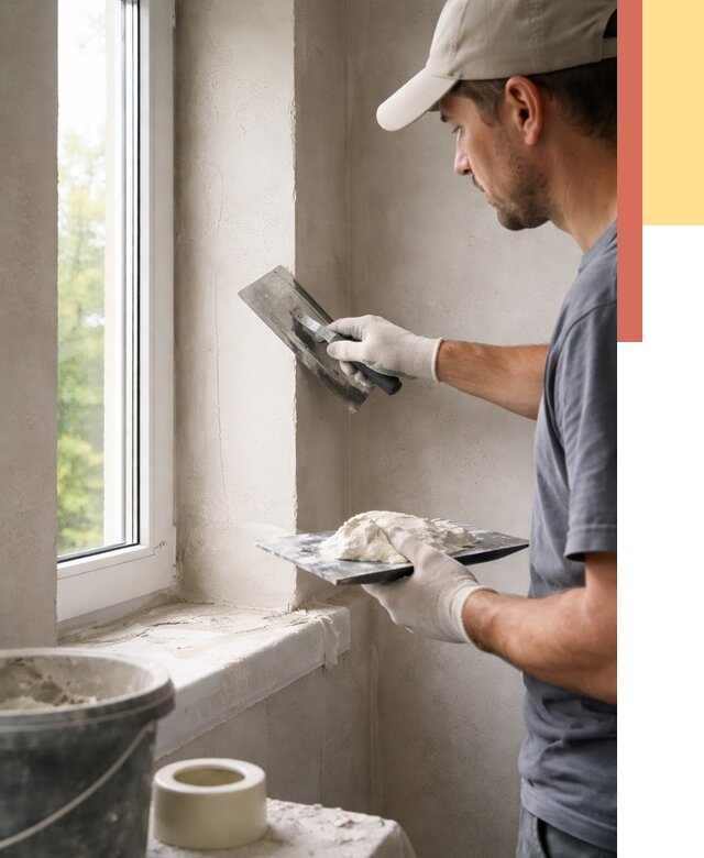 Штукатурка откосов в Видном от 4658 руб/м² — услуги и выравнивание под ключ | ОТДЕЛОЧНИК-Вдн