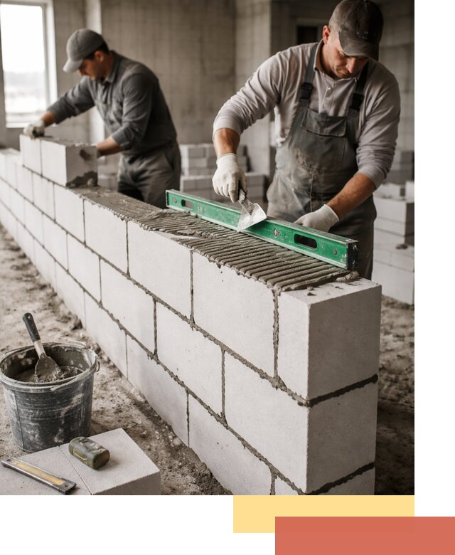 Кладка перегородок из газобетона в Видном быстро и качественно
