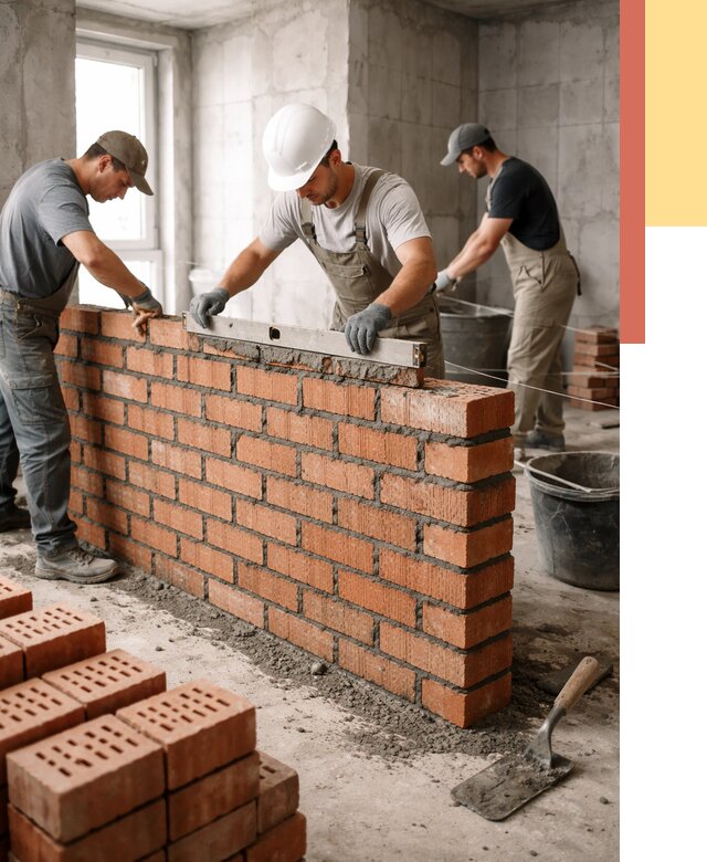 Кладка перегородок из кирпича в Видном от 3623 руб. за м² | ОТДЕЛОЧНИК-Вдн