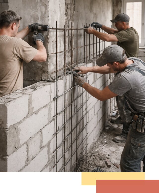 Армирование кладки перегородок в Видном профессионально и надёжно