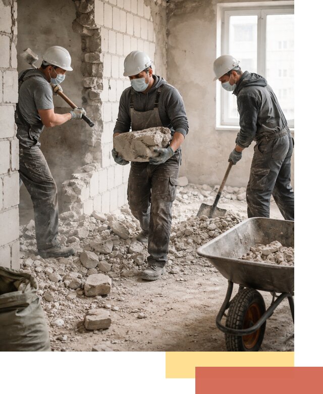 Демонтаж блочных перегородок в Видном быстро и аккуратно