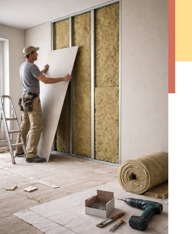 Перегородка из гипсокартона с шумоизоляцией в Видном от 3229 руб. | ОТДЕЛОЧНИК-Вдн