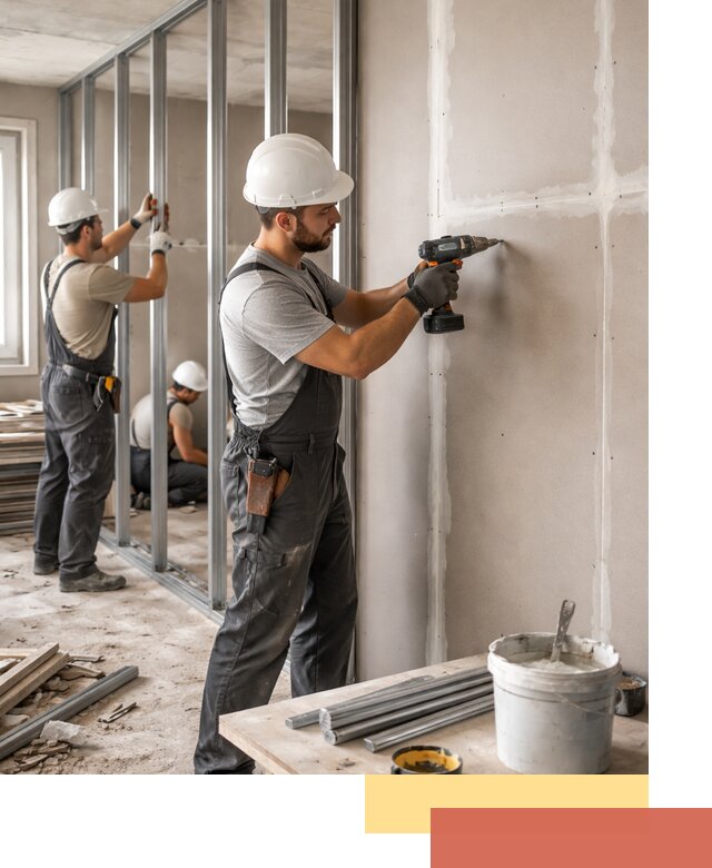 Перегородки из огнестойкого гипсокартона в Видном под ключ