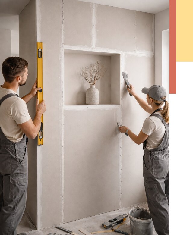 Перегородка из гипсокартона с нишей в Видном от 3364 руб. под ключ | ОТДЕЛОЧНИК-Вдн