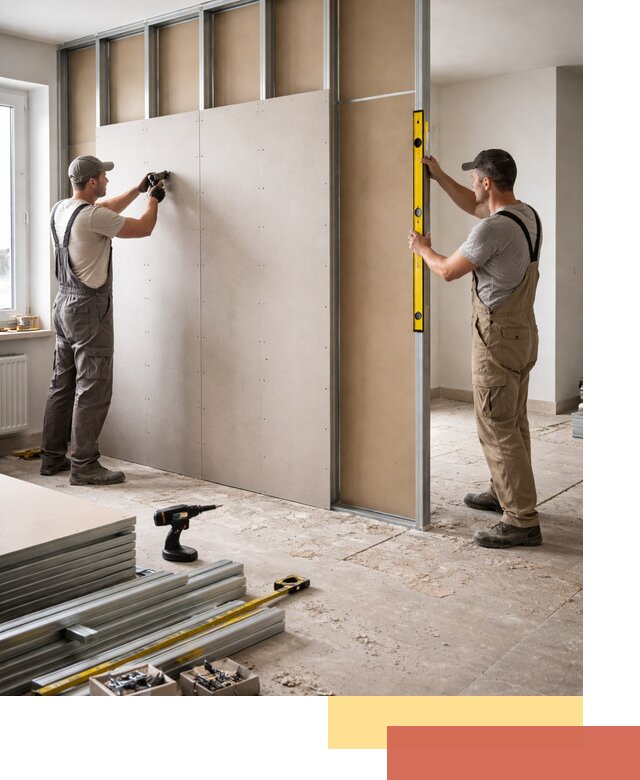 Зонирующая перегородка из гипсокартона под ключ в Видном