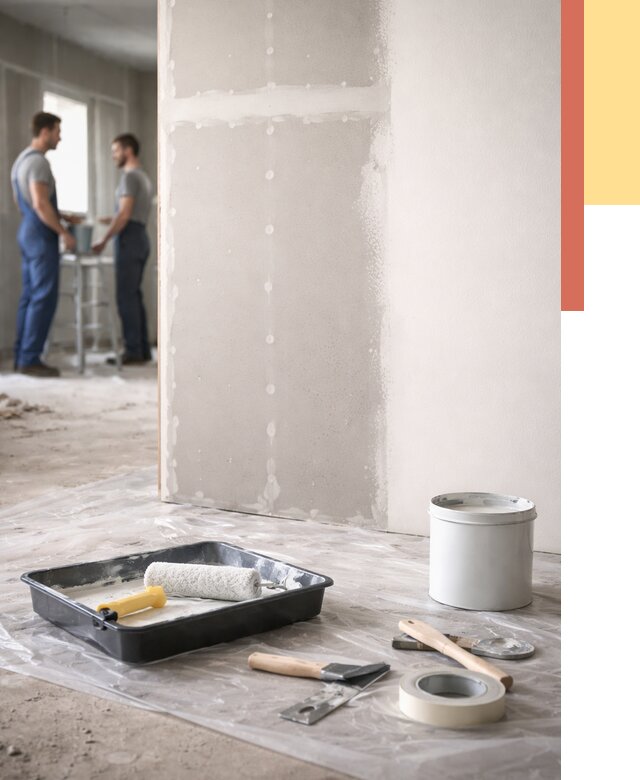 Покраска перегородок из гипсокартона в Видном от 4658 руб. под ключ | ОТДЕЛОЧНИК-Вдн