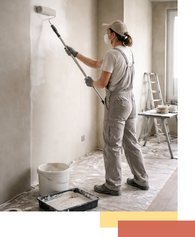 Покраска перегородок из гипсокартона в Видном качественно и недорого